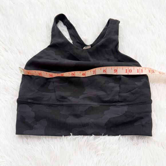 Women Lululemon Wunder Train Longline Bra C/D Cup Camo Deep Coal Multi Size 4 - Picture 3 of 8
